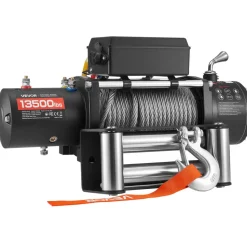 VEVOR Electric Winch, 13500 lbs Load Capacity, 12V DC Truck Winch with Φ3/8 in x 80 ft Steel Rope, Wireless & Wired Remote Control, IP55 Waterproof for Towing SUV Jeep Trailer Boat Off-Road Vehicle