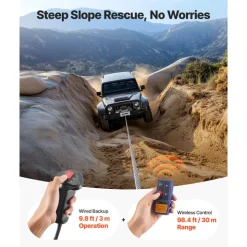 VEVOR Electric Winch, 12000 lbs Load Capacity, 12V DC Truck Winch with Φ0.36 in x 80 ft Steel Rope, Wireless & Wired Remote Control, IP55 Waterproof for Towing SUV Jeep Trailer Boat Off-Road Vehicle