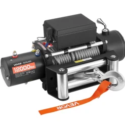 VEVOR Electric Winch, 12000 lbs Load Capacity, 12V DC Truck Winch with Φ0.36 in x 80 ft Steel Rope, Wireless & Wired Remote Control, IP55 Waterproof for Towing SUV Jeep Trailer Boat Off-Road Vehicle