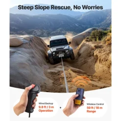 VEVOR Electric Winch, 10000 lbs Load Capacity, 12V DC Truck Winch with Φ21/64 in x 65 ft Steel Rope, Wireless & Wired Remote Control, IP55 Waterproof for Towing SUV Jeep Trailer Boat Off-Road Vehicle