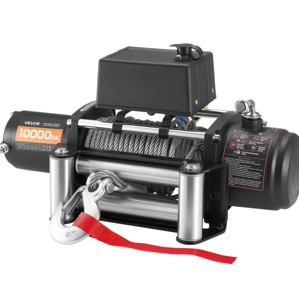 VEVOR Electric Winch, 10000 lbs Load Capacity, 12V DC Truck Winch with Φ21/64 in x 65 ft Steel Rope, Wireless & Wired Remote Control, IP55 Waterproof for Towing SUV Jeep Trailer Boat Off-Road Vehicle