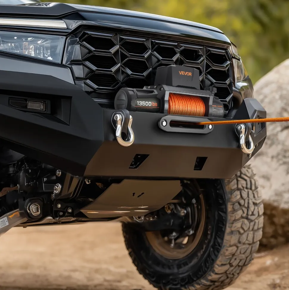 VEVOR Electric Winch, 13500 lbs Load Capacity, 12V DC Truck Winch with Φ3/8 in x 85 ft Synthetic Rope, Wireless & Wired Remote Control, IP55 Waterproof for Towing Off-Road SUV Jeep Trailer Boat