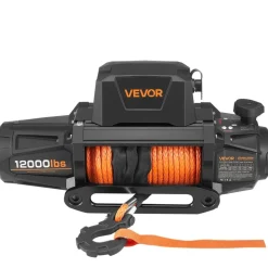 VEVOR Electric Winch, 12000 lbs Load Capacity, 12V DC Truck Winch with Φ3/8 in x 92 ft Synthetic Rope, Wireless & Wired Remote Control, IP68 Waterproof for Towing Off-Road SUV Jeep Trailer Boat