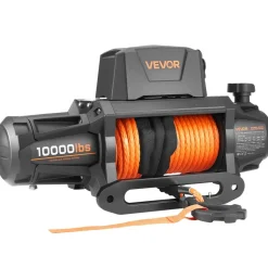 VEVOR Electric Winch, 10000 lbs Load Capacity, 12V DC Truck Winch with Φ7/20 in x 90 ft Synthetic Rope, Wireless & Wired Remote Control, IP68 Waterproof for Towing Off-Road SUV Jeep Trailer Boat