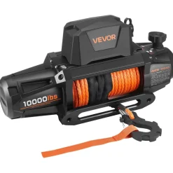 VEVOR Electric Winch, 10000 lbs Load Capacity, 12V DC Truck Winch with Φ7/20 in x 90 ft Synthetic Rope, Wireless & Wired Remote Control, IP68 Waterproof for Towing Off-Road SUV Jeep Trailer Boat