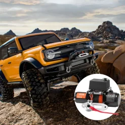 VEVOR Electric Winch, 6000 lb, 12V DC Truck Winch with Φ1/4 in x 55 ft Synthetic Rope Aluminum Fairlead Wireless & Wired Remote Control, IP55 Waterproof for Towing Off-Road SUV Truck Jeep Trailer Boat