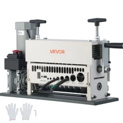 VEVOR Electric Wire Stripper Machine, 0.06-1.57 in, 11 Channel Automatic Copper Cable Stripper,  370W Wire Stripper Tool with Manual Hand Crank Mode, Emergency Stop Button, for Scrap Copper Recycling
