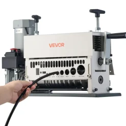 VEVOR Electric Wire Stripper Machine, 0.06-1.57 in, 11 Channel Automatic Copper Cable Stripper,  370W Wire Stripper Tool with Manual Hand Crank Mode, Emergency Stop Button, for Scrap Copper Recycling