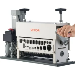 VEVOR Electric Wire Stripper Machine, 0.06-1.57 in, 11 Channel Automatic Copper Cable Stripper,  370W Wire Stripper Tool with Manual Hand Crank Mode, Emergency Stop Button, for Scrap Copper Recycling