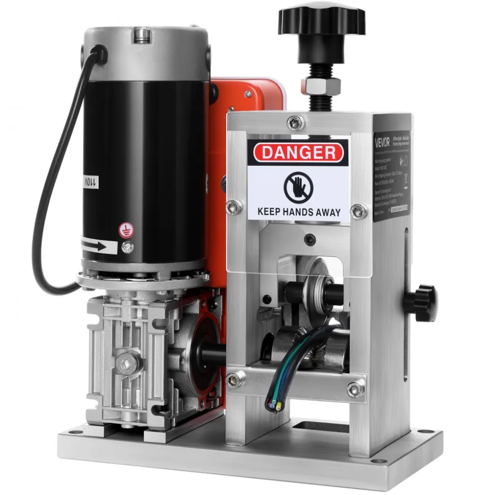 VEVOR Electric Wire Stripping Machine, 0.06-1.57 in, 400W Automatic Motorized Cable Stripper, 9.84 IPS (15 m/min) Wire Peeler with Blades, V-Shaped Rollers, Cooling Fan, for Scrap Copper Recycling