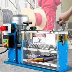 VEVOR Electric Wire Stripping Machine, 370W 0.06 inch -1.5 inch Automatic Motorized Cable Stripper with 75 ft/min Speed, 11 Channels 10 Blades Strip Machinery, Scrap Handling Tool for Recycling Copper