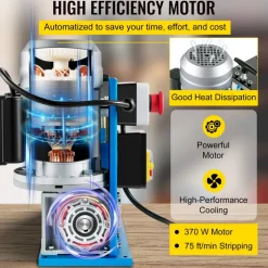 VEVOR Electric Wire Stripping Machine, 370W 0.06 inch -1.5 inch Automatic Motorized Cable Stripper with 75 ft/min Speed, 11 Channels 10 Blades Strip Machinery, Scrap Handling Tool for Recycling Copper