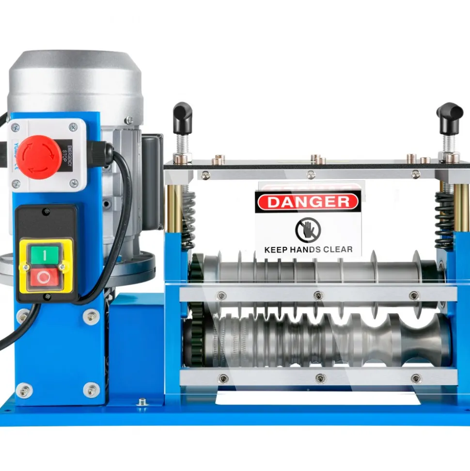 VEVOR Electric Wire Stripping Machine, 370W 0.06 inch -1.5 inch Automatic Motorized Cable Stripper with 75 ft/min Speed, 11 Channels 10 Blades Strip Machinery, Scrap Handling Tool for Recycling Copper