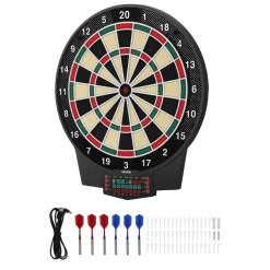 VEVOR Electronic Dart Board, 15.5" Target Dartboard with 43 Games & 320+ Variations for Up to 8 Players, 6 Dart Shafts with Flights & 50 Soft Tips, Color LCD Scoring Screen for Home Party Game Room