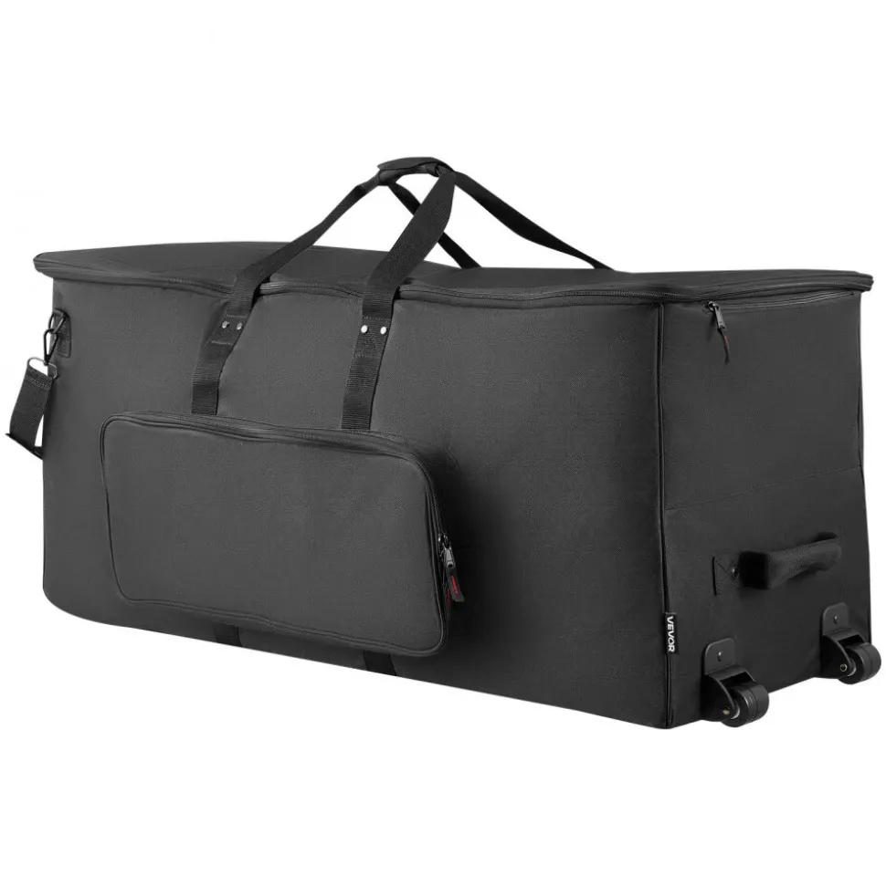 VEVOR Electronic Drum Kit Bag, 600D, Padded Drum Bag with Wheels, Large 36.2 x 16.5 x 16.1 in Interior, Lightweight Travel Case with Detachable Dividers, Multiple Pockets, for Electric Drums, Black