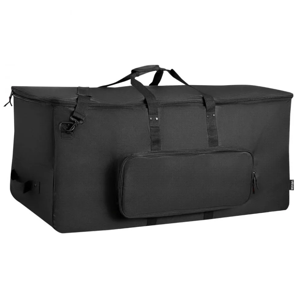 VEVOR Electronic Drum Kit Bag, 600D, Padded Drum Bag with Wheels, Large 36.2 x 16.5 x 16.1 in Interior, Lightweight Travel Case with Detachable Dividers, Multiple Pockets, for Electric Drums, Black