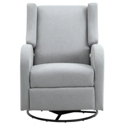 VEVOR Electronic Power Recliner and Swivel Glider, 250 lbs Weight Capacity Swivel Glider Recliner Chair with USB Port, Polyester Surface Swivel Rocker Recliner  for Living Room, Bedroom, Light Gray