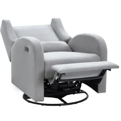 VEVOR Electronic Power Recliner and Swivel Glider, 250 lbs Weight Capacity Swivel Glider Recliner Chair with USB Port, Polyester Surface Swivel Rocker Recliner  for Living Room, Bedroom, Light Gray