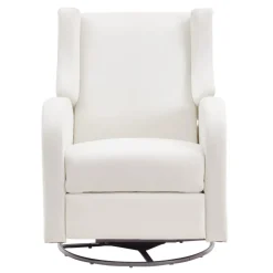 VEVOR Electronic Power Recliner and Swivel Glider, 250 lbs Weight Capacity Swivel Glider Recliner Chair with USB Port, Polyester Surface Swivel Rocker Recliner for Living Room, Bedroom, Off White