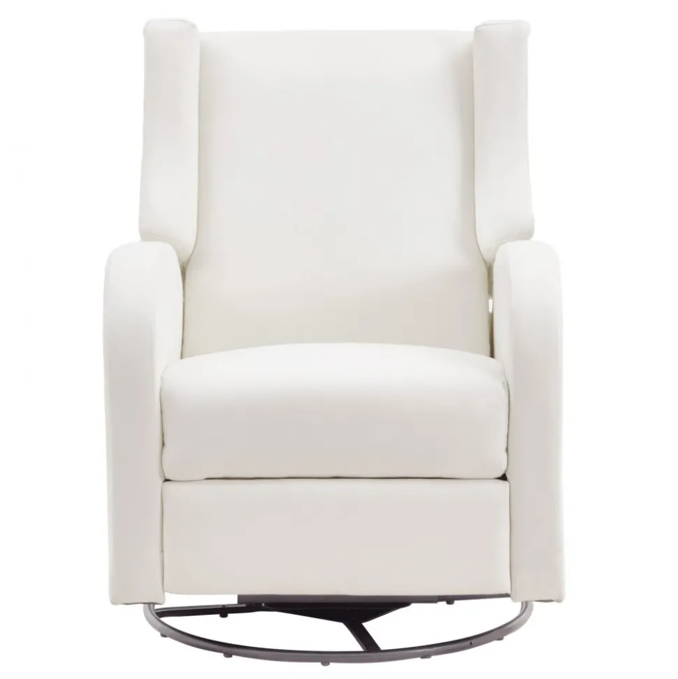 VEVOR Electronic Power Recliner and Swivel Glider, 250 lbs Weight Capacity Swivel Glider Recliner Chair with USB Port, Polyester Surface Swivel Rocker Recliner for Living Room, Bedroom, Off White