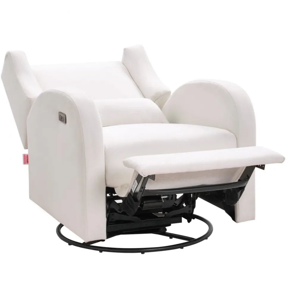 VEVOR Electronic Power Recliner and Swivel Glider, 250 lbs Weight Capacity Swivel Glider Recliner Chair with USB Port, Polyester Surface Swivel Rocker Recliner for Living Room, Bedroom, Off White