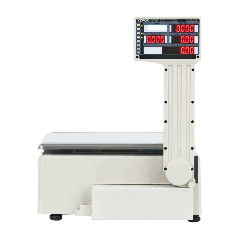 VEVOR Electronic Price Computing Scale, 66 LB Digital Deli Weight Scales, LCD & LED Digital Commercial Food Fruit Meat Produce Counting Weight, for Retail Store, Kitchen, Restaurant Market, and Farmer
