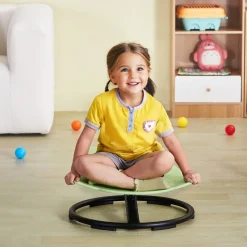 VEVOR Elephant Kids Swivel Chair, 220 LBS Capacity, 360° Spinning Chair, Autistic Kids Sensory Toy Chair with Non-Slip Metal Base, Toddler Sit and Spin Chair for Coordination Balance Focus Green