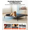 VEVOR Elevated Dog Bed for Large Dogs, Portable Raised Dog Cot with Washable Pillow, Indoor & Outdoor Pet Cooling Raised Hammock Bed with Steel Metal Frame and Breathable Teslin Mesh, XL, Gray