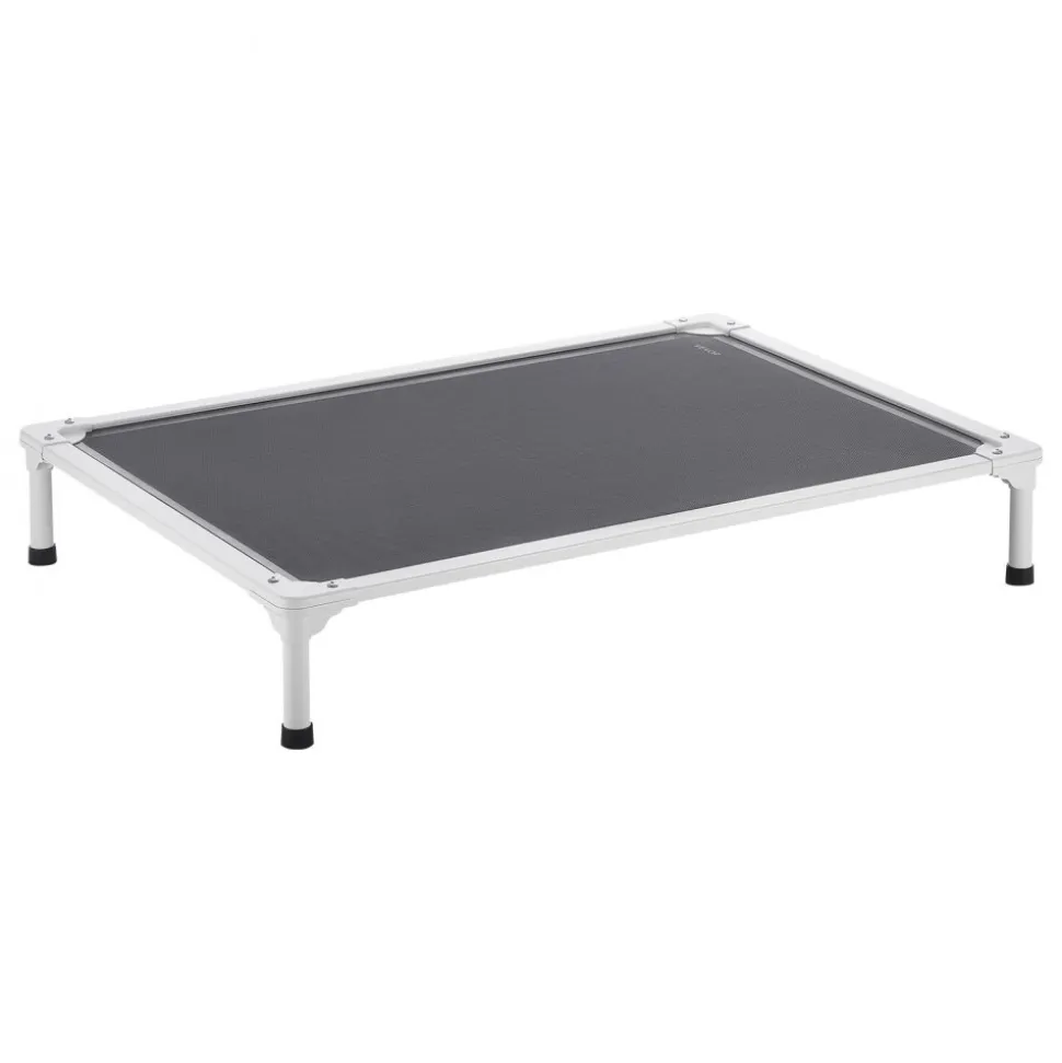 VEVOR Elevated Dog Bed for Large Dogs, Portable Raised Dog Cot with Aluminum Tube Metal Frame and Breathable Textilene Mesh, Indoor & Outdoor Pet Cooling Raised Hammock Bed, L, Gray