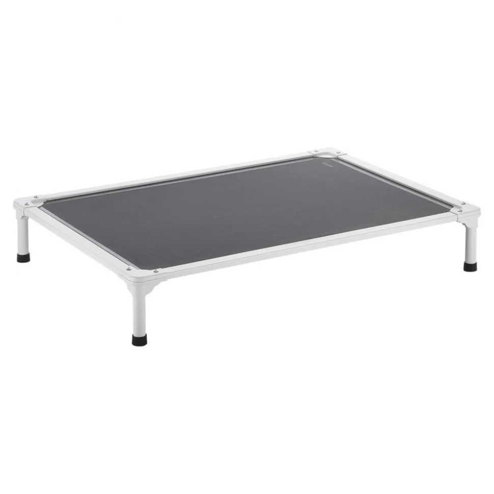 VEVOR Elevated Dog Bed for Large Dogs, Portable Raised Dog Cot with Aluminum Tube Metal Frame and Breathable Textilene Mesh, Indoor & Outdoor Pet Cooling Raised Hammock Bed, L, Gray