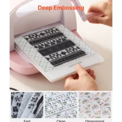 VEVOR Embossing Folders, 15 Pieces, 4.13 x 5.83 in, Background Embossed Plates for VEVOR Die Cutting and Embossing Machine, PP Plastic Embossed Stencil Template for Scrapbooking and Card Making