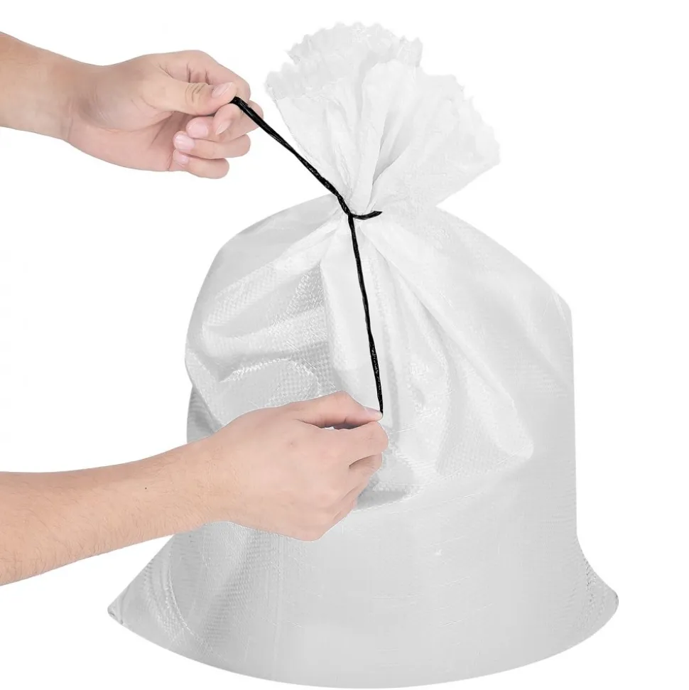 VEVOR Empty Sandbags, 100 Packs 16 x 26 in, Heavy Duty Sand Bags Sacks with Ties, 50lb Capacity Woven Polypropylene Sandbags, Tear-Resistant & UV-Resistant Sand Bags for Flood Protection Barrier