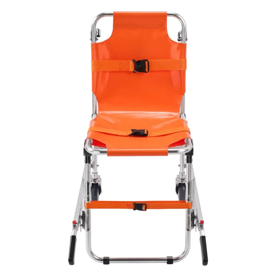 VEVOR EMS Stair Chair, 350 lbs Load Capacity, Foldable Aluminum Emergency Stair Climbing Wheelchair with 2 Wheels, Portable Stair Lift Chair Ambulance Firefighter Evacuation Use for Elderly, Disabled