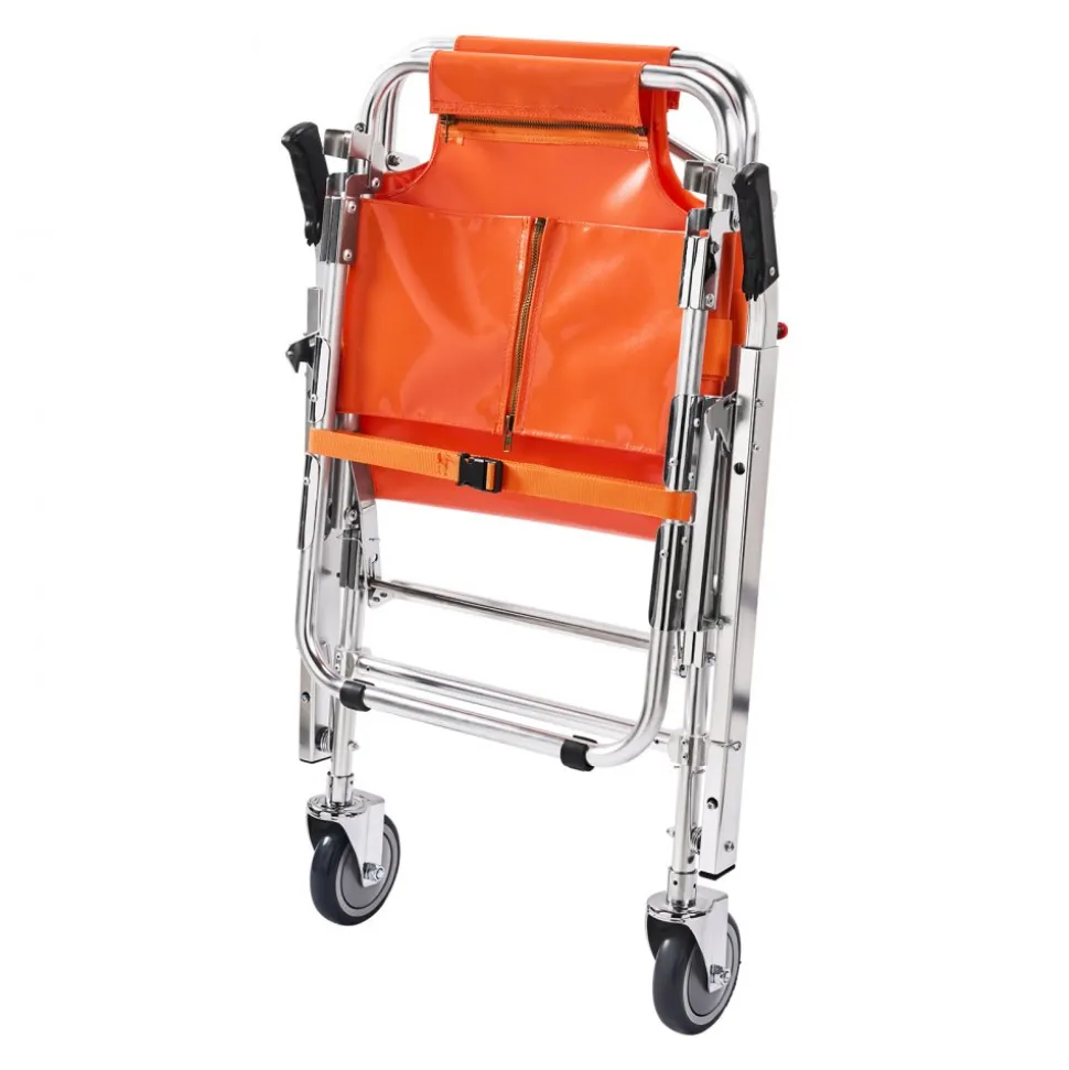 VEVOR EMS Stair Chair, 350 lbs Load Capacity, Foldable Aluminum Emergency Stair Climbing Wheelchair with 2 Wheels, Portable Stair Lift Chair Ambulance Firefighter Evacuation Use for Elderly, Disabled