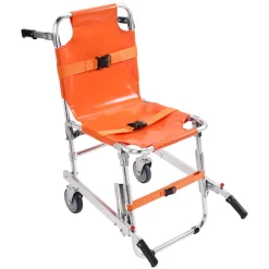 VEVOR EMS Stair Chair, 350 lbs Load Capacity, Foldable Aluminum Emergency Stair Climbing Wheelchair with 2 Wheels, Portable Stair Lift Chair Ambulance Firefighter Evacuation Use for Elderly, Disabled