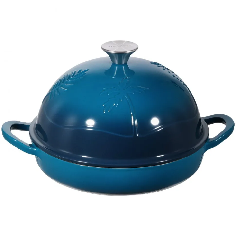 VEVOR Enameled Cast Iron Dutch Oven, 5 Quart Pot for Sourdough Bread Baking, Heavy-Duty Cookware Pan with Lid and Dual Handles, Oven Induction Compatible up to 500℉, for Cooking Roasting