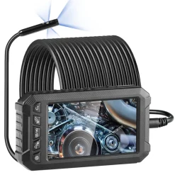 VEVOR Endoscope Camera with Light, Dual Lens Borescope with 49.2FT Semi-Rigid Cable, 4.3