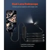VEVOR Endoscope Camera with Light, Dual Lens Borescope for Android & IOS, 1920P HD Inspection Camera with 8 + 1 LED Lights, 2X Zoom, 10FT Snake Cable, IP67 Waterproof Snake Camera for Auto, Plumbing