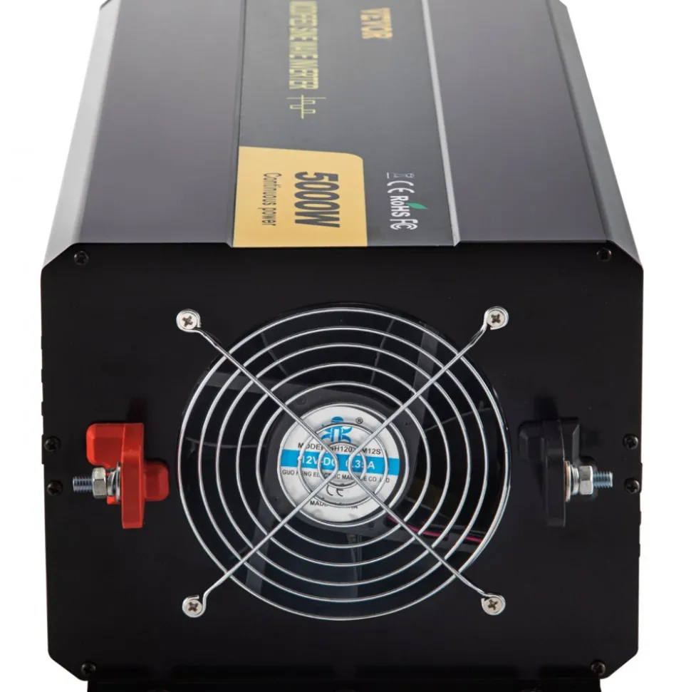 VEVOR Energy Converter, 5000W Modified Wave Transformer, 12V DC to 110V AC Vehicle Adapter, featuring LCD Screen, Remote Control, LED Light, and GFCI Sockets for RVs, Trucks, Boats, and Outdoor Adv