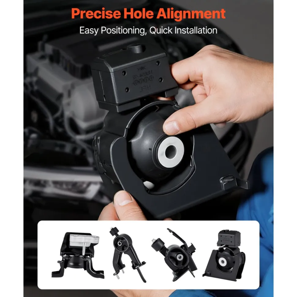 VEVOR Engine and Transmission Motor Mount Kit Replacement, Set of 4, Compatible with 2009–2013 Toyota Corolla 1.8L L4, Replace OE# A62015, A62039, A62027, A62023, Secure Support