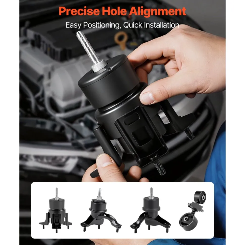 VEVOR Engine and Transmission Motor Mount Kit Replacement, Set of 4, Compatible with 2007–2011 Toyota Camry 2.4L L4, Replace OE# A62009, A4207, A4211, A4274, Secure Support