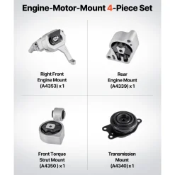 VEVOR Engine and Transmission Motor Mount Kit Replacement, Set of 4, Compatible with 2003–2008 Toyota Corolla 1.8L L4, Replace OE# A4220, A4219, A4218, A4221, Secure Support