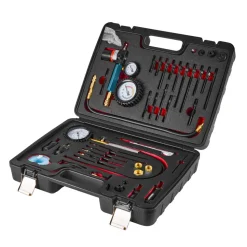 VEVOR Engine Cylinder Compression Tester Kit, 0-700 PSI Pressure Gauge & 0-100 PSI Leak Gauge, Automotive Leak Down Tester Kit with 4 Adapters, Pressure Check & Leakage Rate Test on Cars, Motorcycles