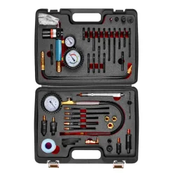VEVOR Engine Cylinder Compression Tester Kit, 0-700 PSI Pressure Gauge & 0-100 PSI Leak Gauge, Automotive Leak Down Tester Kit with 4 Adapters, Pressure Check & Leakage Rate Test on Cars, Motorcycles