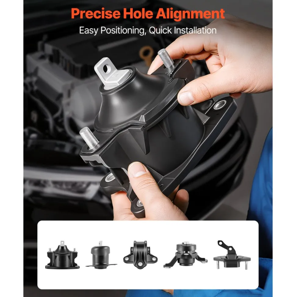 VEVOR Engine Motor Mount and Transmission Mount Kit Replacement, Set of 5, Compatible with 2008-2012 Honda Accord 2.4L L4 and 2009-2013 Acura TSX 2.4L, Replace OE# A4565 A4572 A4570 A4584 A4561