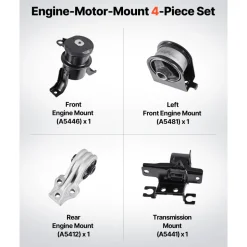 VEVOR Engine Motor Mount and Transmission Mount Kit Replacement, Set of 4, Compatible with 2009–2012 Ford Escape 2.5L L4, Replace OE# A5446, A5481, A5412, A5441, Secure Support