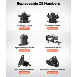 VEVOR Engine Motor Mount and Transmission Mount Kit Replacement, Set of 6, Compatible with 2003–2007 Honda Accord 3.0L V6, Replace OE# A4526HY, A4517, A4527HY, A4524, A4544, A4525, Secure Support