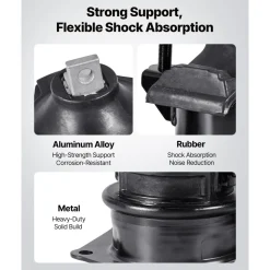 VEVOR Engine Motor Mount and Transmission Mount Kit Replacement, Set of 6, Compatible with 2003–2007 Honda Accord 3.0L V6, Replace OE# A4526HY, A4517, A4527HY, A4524, A4544, A4525, Secure Support