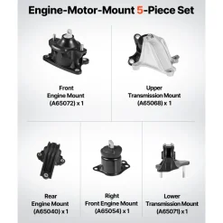 VEVOR Engine Motor Mount and Transmission Mount Kit Replacement, Set of 4, Compatible with 2011–2019 Dodge Journey 3.6L FWD, Replace OE# A5551, A5443, A5632, A5543, Secure Support