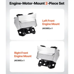 VEVOR Engine Motor Mount Kit Replacement, Set of 2, Compatible with 2007–2013 Chevrolet Silverado 1500 5.3L V8, Replace OE# A5365, A5365, Secure Support, Left and Right Front Mounts